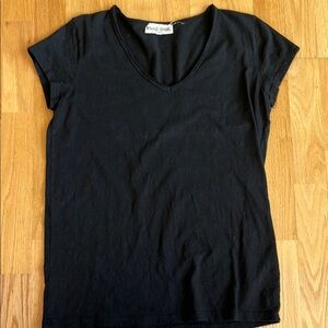 Black V-Neck Women's Top